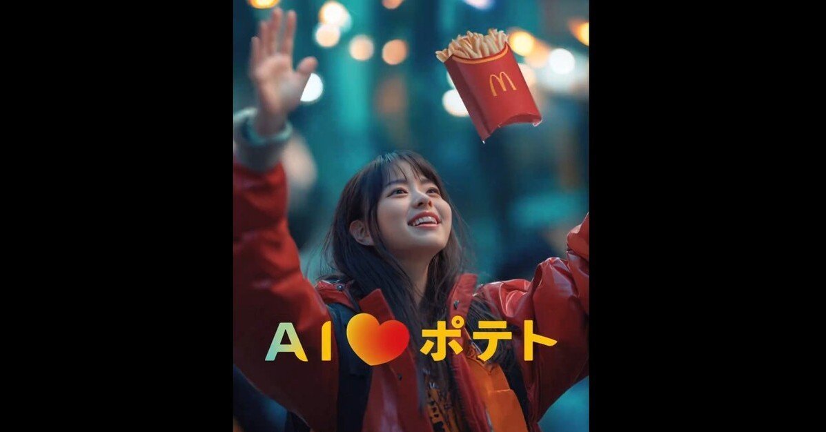 日本マクドナルドのAI広告の場面
