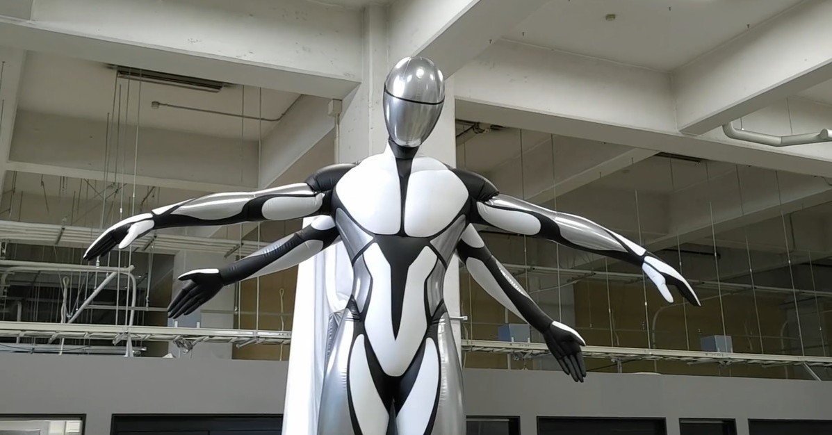 日本発、4本腕の人型ロボット登場 高さ約4m、空気で膨らむ外装を金属