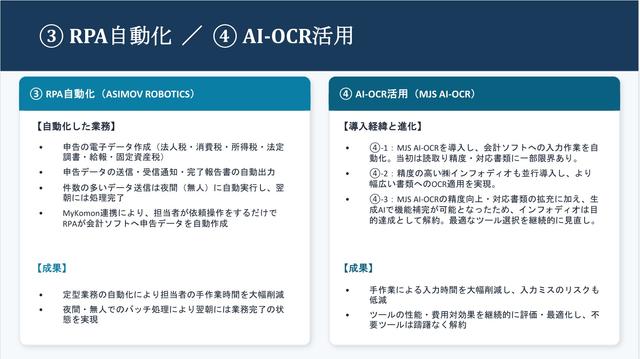 「RPAによる自動化」と「AI-OCRによるデータ化」の成果