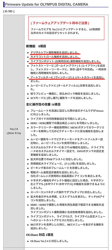 OM-D E-M1 Ver.2.0