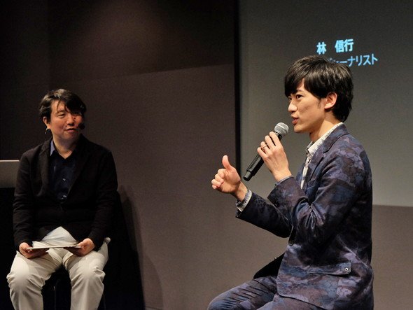 Hueを語る林信行氏（左）とDaiGo氏（右）