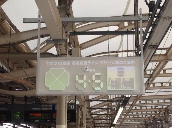 横浜駅グリーン車案内板