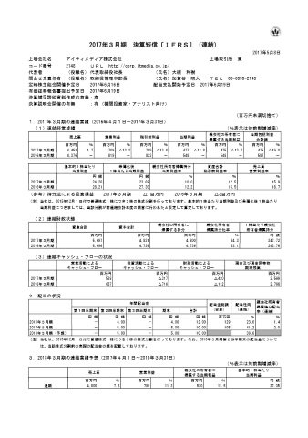 アイティメディアの2016年度通期決算短信