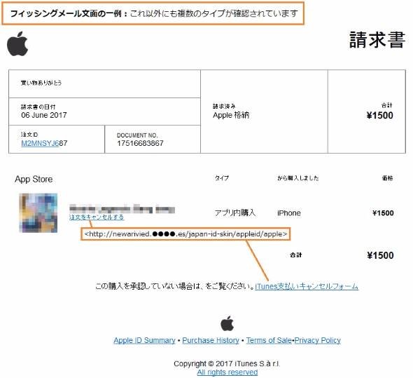 Appleをかたるフィッシング