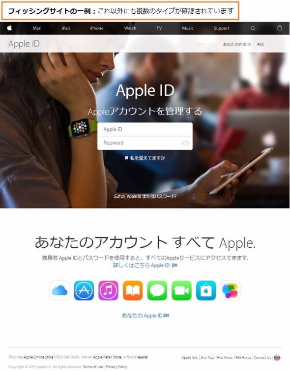 Appleをかたるフィッシング