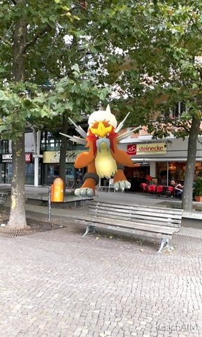 広場に現れたエンテイ