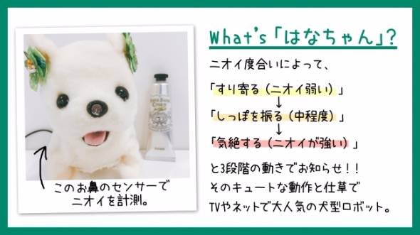 臭いと気絶する犬型ロボット