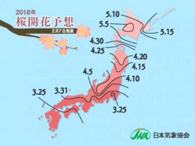 桜の開花予想2018