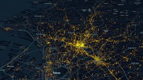3月28～29日の渋谷区の人の流れの量