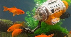 エサで誘って魚目線の水中撮影！ 水槽で遊べる「サブマリナーカメラ