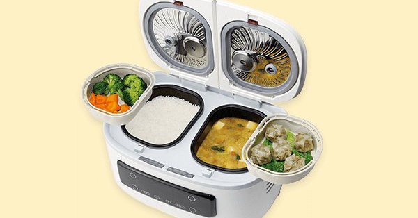 一度に4品作れる自動調理鍋「ツインシェフ」発売 ご飯とおかずを同時に