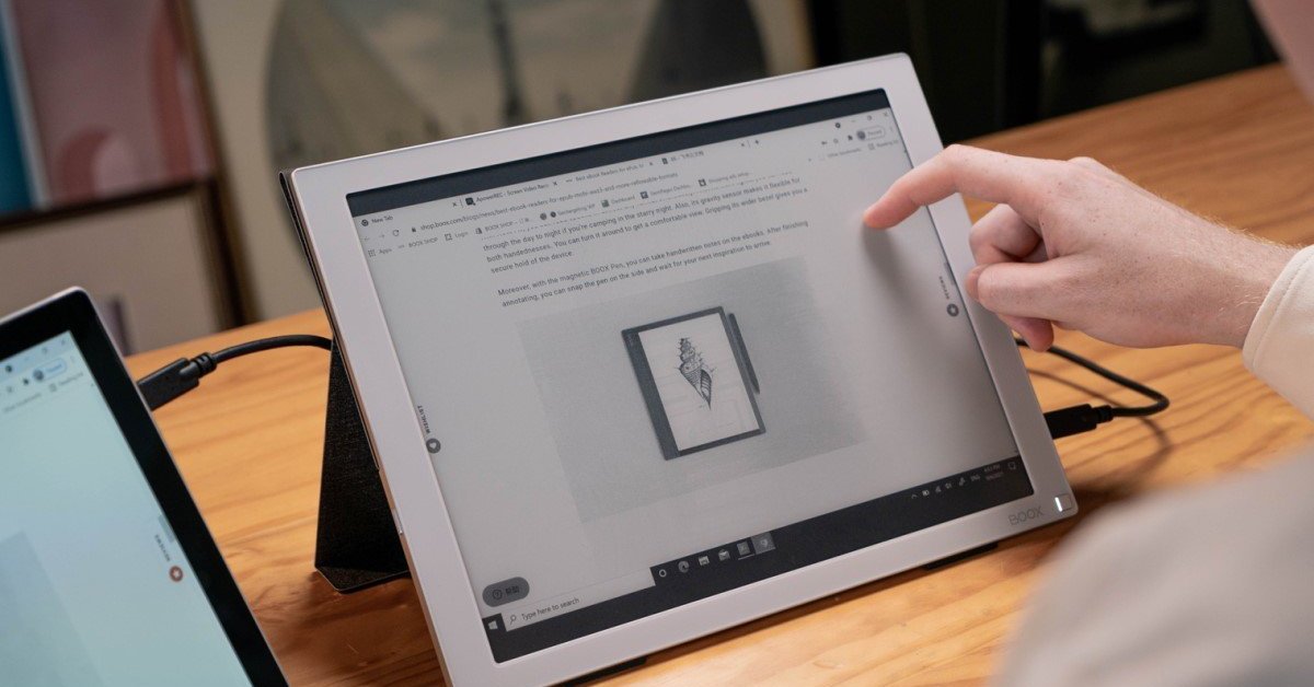 モニター E-ink Boox mira モバイルモニター E Inkパネルを使った外付けモニター「BOOX Mira」 USB Type-C1本で接続