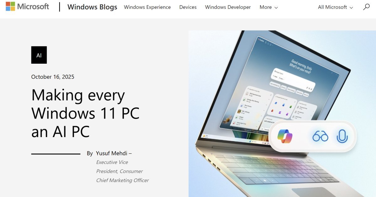すべてのWindows 11搭載PC、「Hey Copilot」でAI起動が可能に 「Copilot Vision」も利用可能 ...