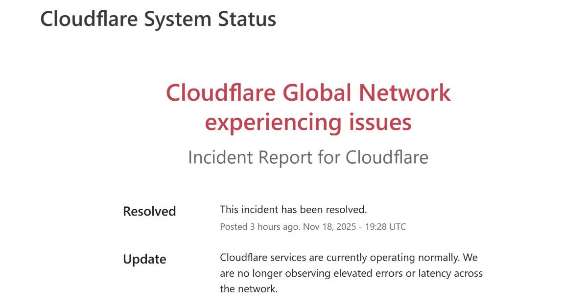 ChatGPTやXを巻き込んだCloudflareの障害が解決　原因は「バグが引き起こしたクラッシュ」｜ITmedia NEWS
