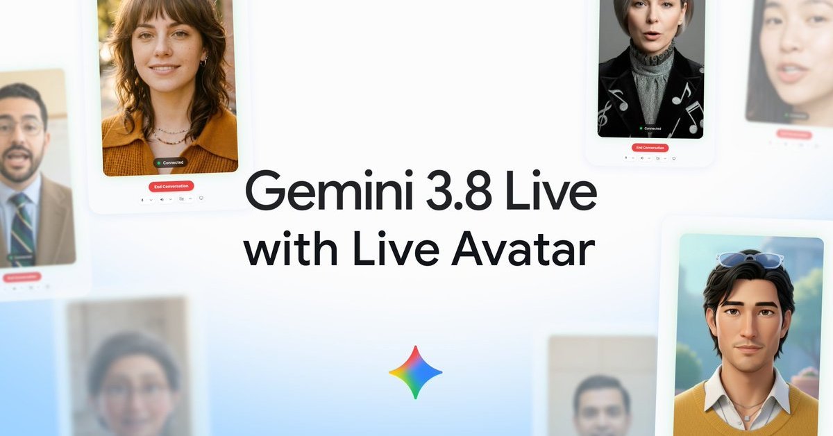 Google、リアルタイムで表情豊かに話すAIアバター「Gemini 3.8 Live with Live Avatar」提供開始 画像1枚で独自アバターも